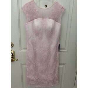 NWT JJ’s house blushing pink short cocktail prom dress w embroidery size 8